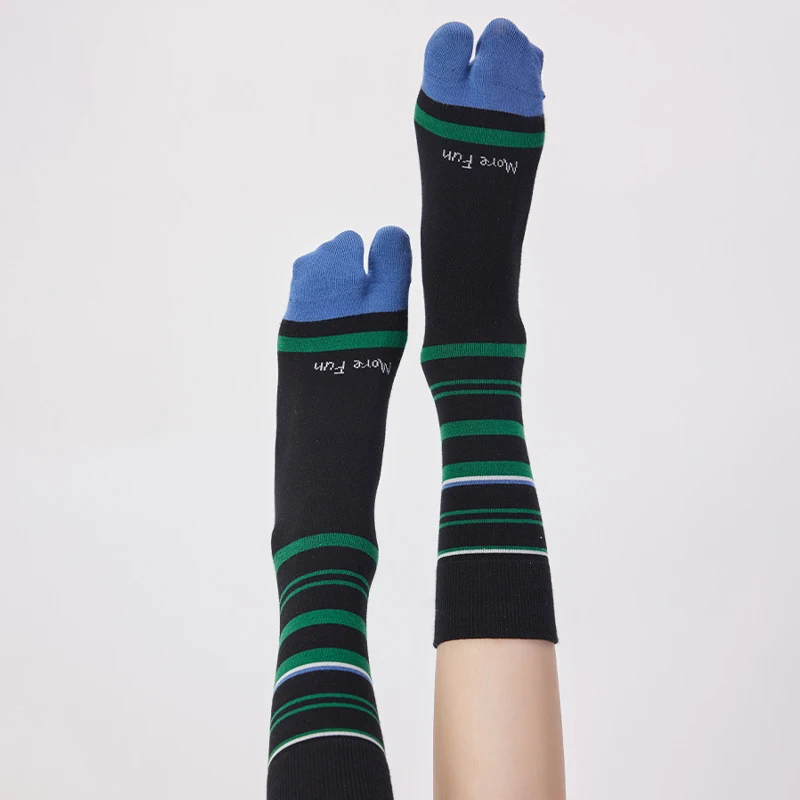 Women's Socks Japanese Harajuku Stripe Simple Versatile Split Toe Socks High Quality Cotton Socks For Girl Comfort Breathable
