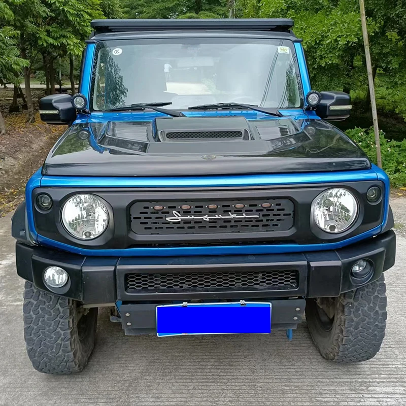 For Suzuki Jimny JB64 JB74 2019+ Auto Exterior Accessories Front Bumper Grille  ABS With LED Car Racing Grills Cover Decoration