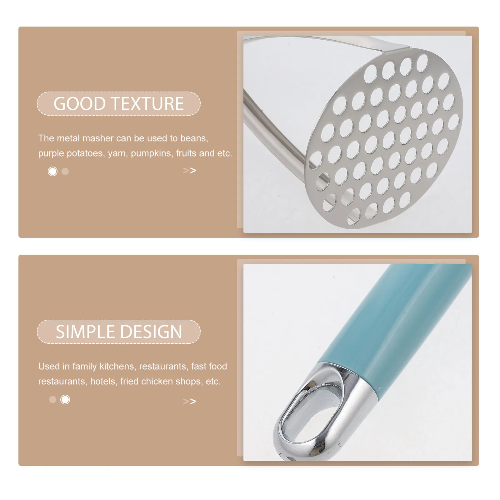 

304 Stainless Steel Potato Press Food Tool Silver Green Handle Manual Masher Kitchen Supplies Veggie Fruit Smasher