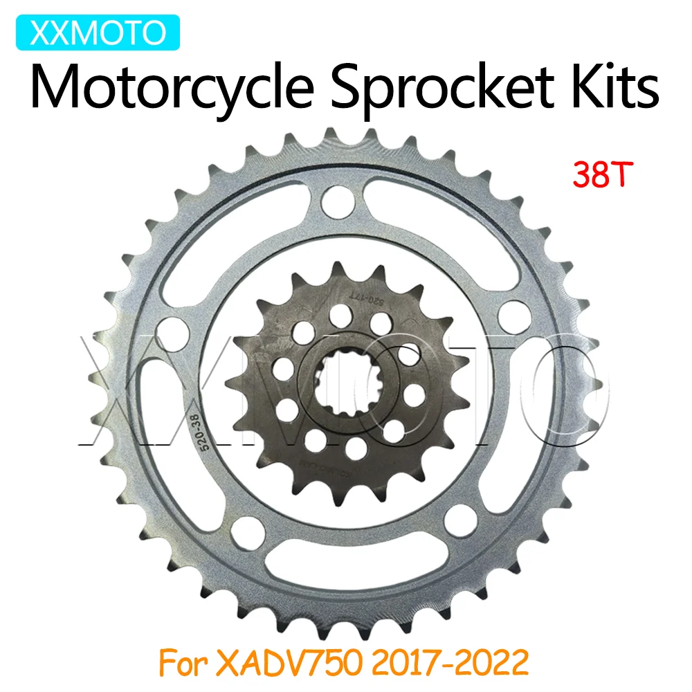 For Honda XADV750 X-ADV750 2017-2022 Motorcycle Sprocket Kits XADV 750 520 38T Tooth Front Rear Sprocket Gear Cam Pinion Wheel