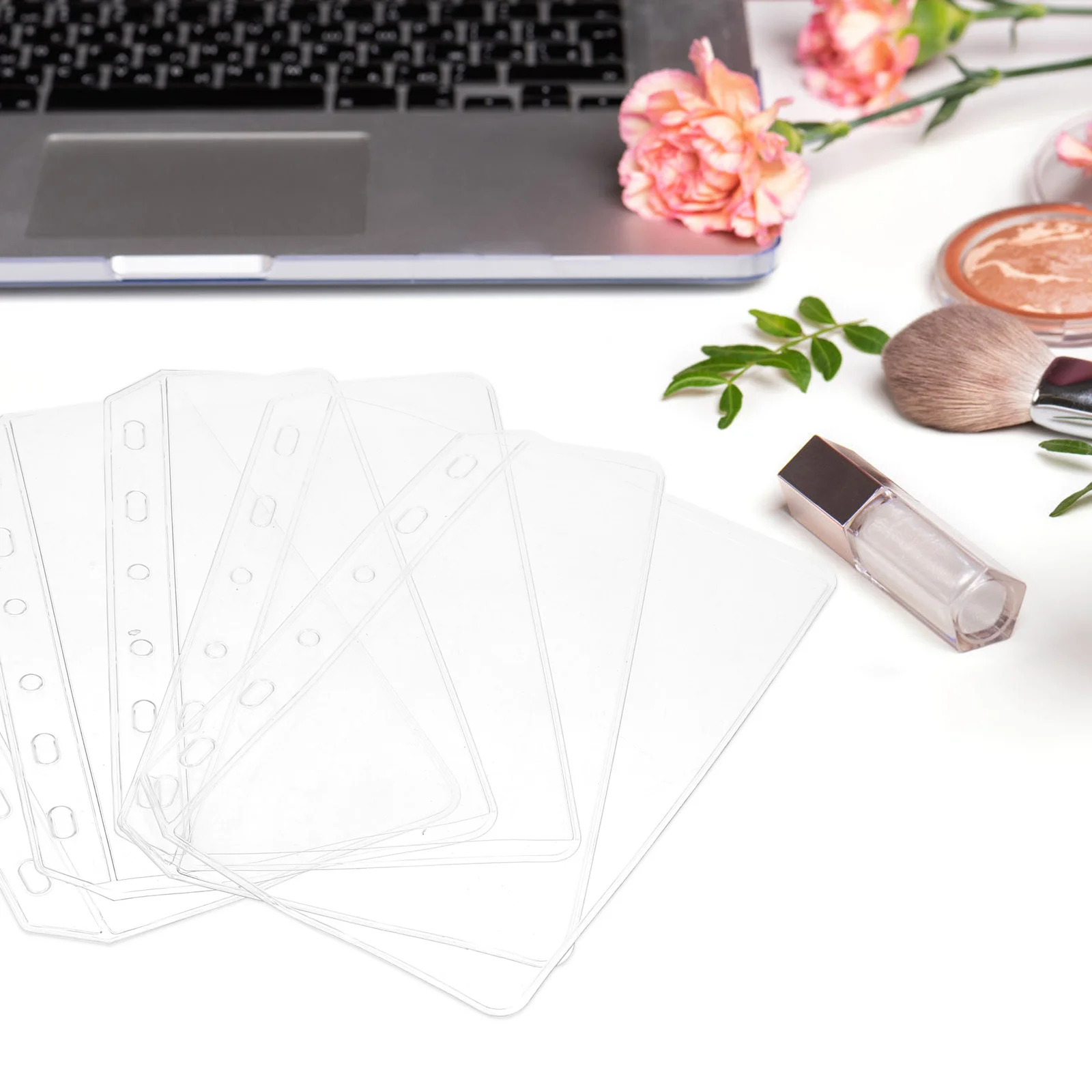 5Pcs Binder Pockets Lightweight PVC Refillable Loose Leaf Bags Document Organizer Notebook Folder for Work School Storage