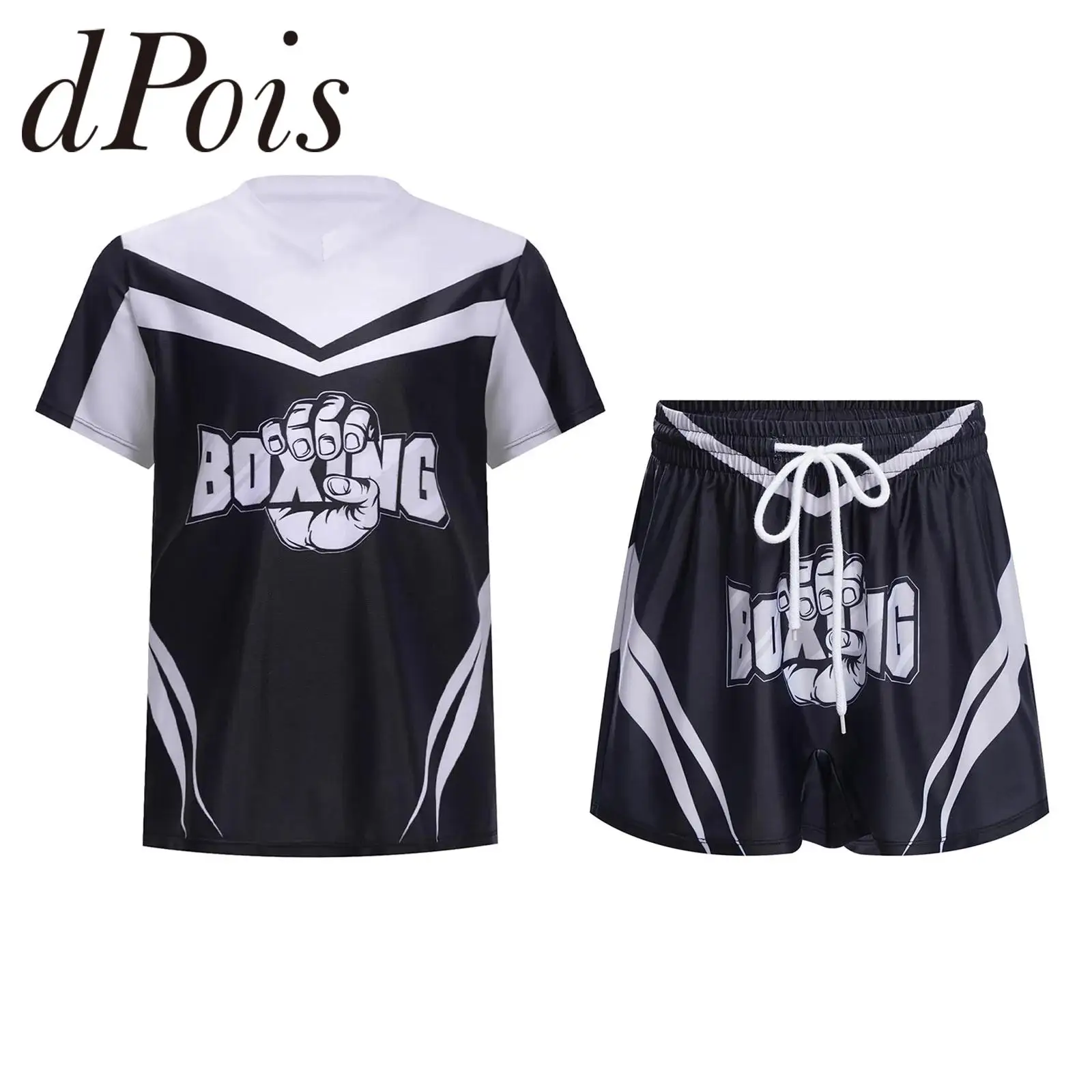 

Детский костюм для тайского бокса, комплекты одежды для бокса для мальчиков, детский костюм боксера для кикбоксинга, футболка + шорты для тренировки борьбы