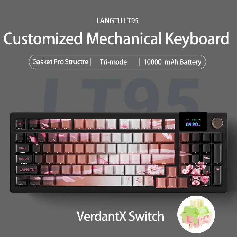 

SUMREDA T95 Wireless Bluetooth Customized E-sports Mechanical Gaming Keyboard 95Keys Hot-Swappable Gasket Pro Structure 10000mAh