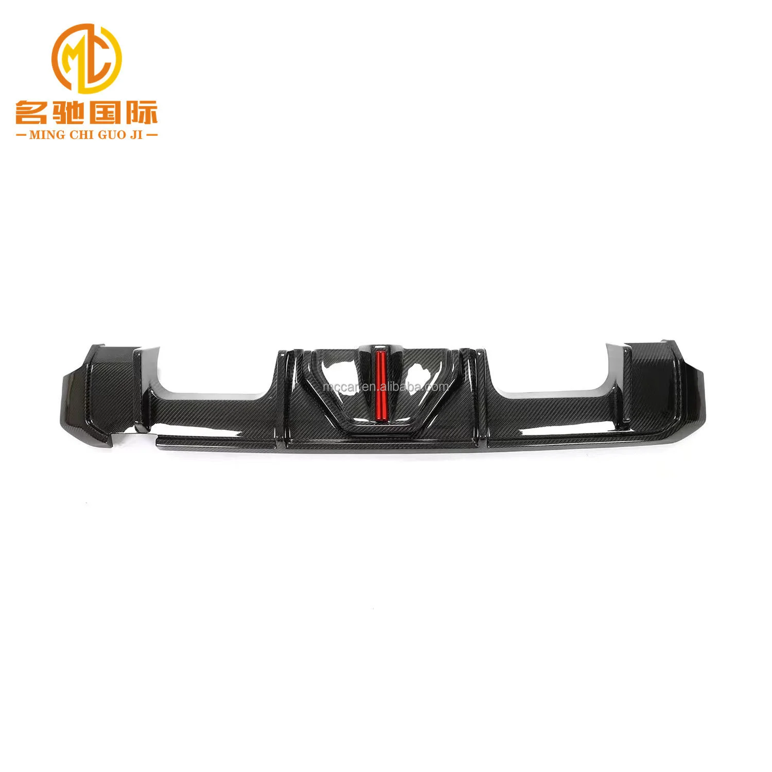 Custom-Fit High Glossy Dry Carbon Fiber LED Light M3 M4 Rear Bumper Rear Diffuser For BMW M3 M4 G80 G82 G83