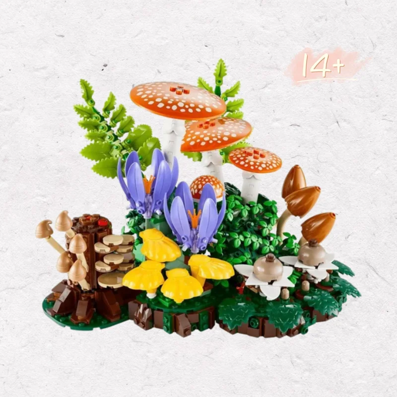 Image of Waldpilze-Bausteine 806 Teile 2026 Neu auf Lager Kreatives DIY-Montage-Set Desktop-Deko Spielzeug Geschenke für Sammler