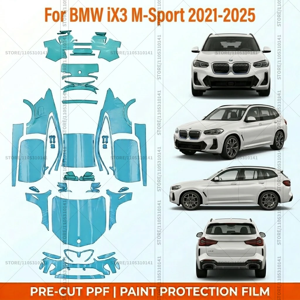 

Pre-Cut Paint Protection Film PPF Transparent Bumper Protector Automotive Clear Bra Car Film For BMW iX3 M-Sport 2021-2025
