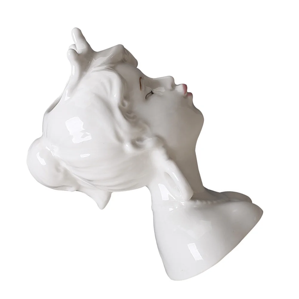 

1Pcs Human Face Ceramic Vase Creative Desktop Floral Arrangement Vase Home Decoration Plants Container