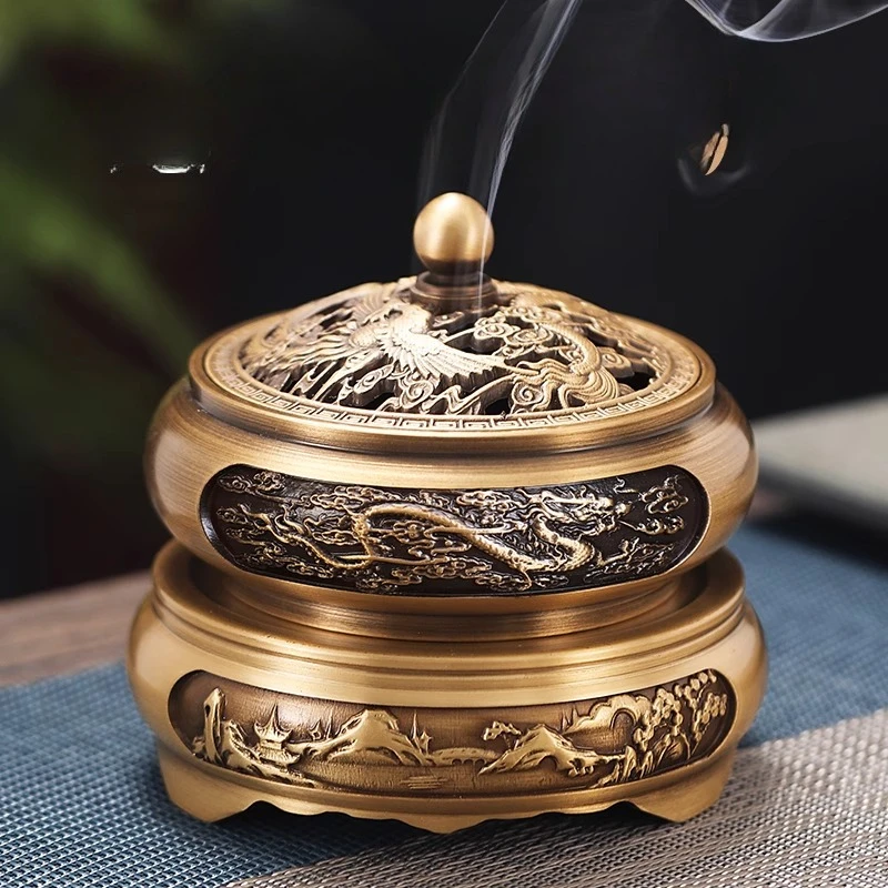 

Censer Tea Table Incense Burners Diffuser Air Freshener Room Comfort Incense Burners Boswellia Copper Decor Brûleur D’encens MH