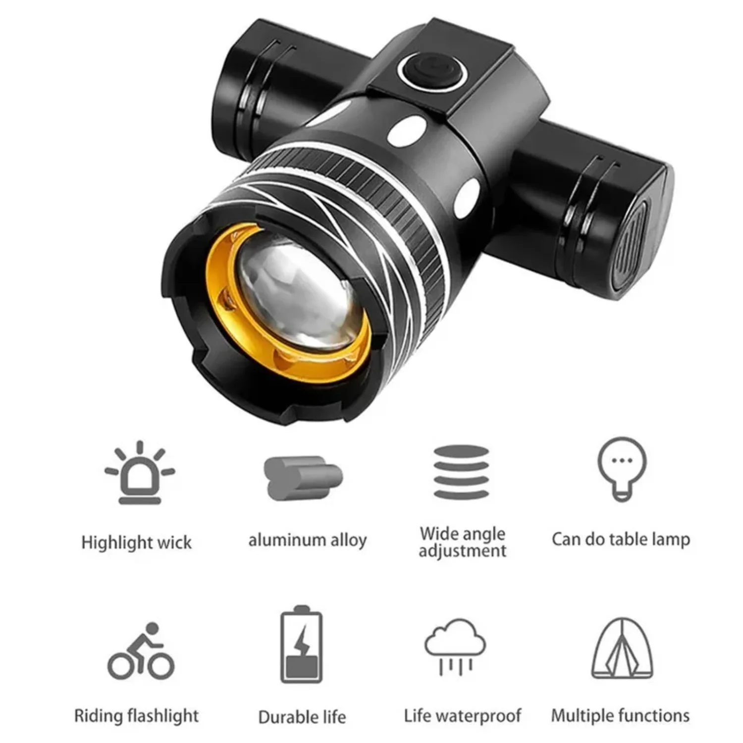 Z30 15000LM Luce per bici Luce per bicicletta USB ricaricabile Faro Torcia Impermeabile Zoomabile Lampada da ciclismo Bici