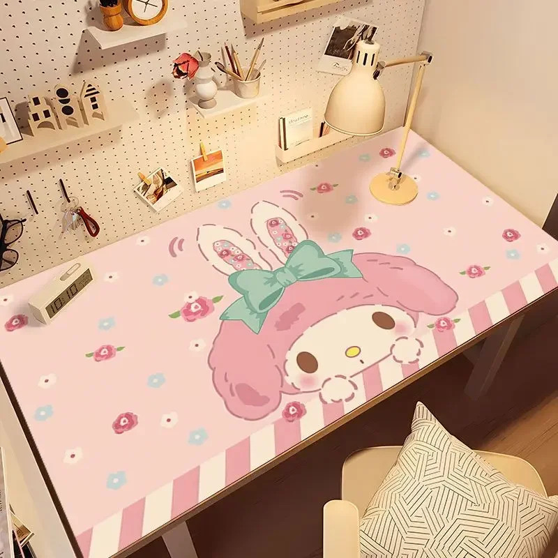 Sanrio Kuromi Desk Mat Kawaii Student Cute My Melody Ins Cartoon Kuromi Children Study Computer Desk Tailored Tablecloth Gifts