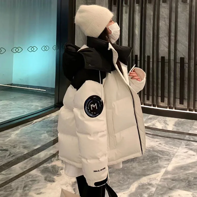 Down Jacket For Women 2025 New Korean Style Student Coat Workwear Oversize Winter Thickened Cotton Outerwear