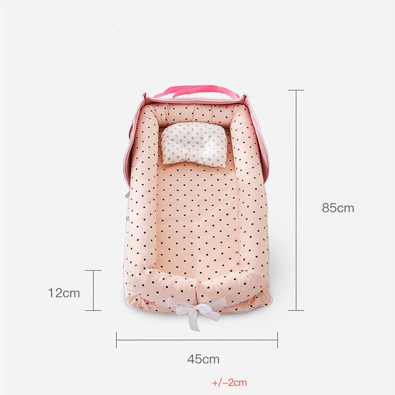 Portable Baby Nest Bed for Boys Girls Travel Bed Infant Cotton Cradle Crib Baby Bassinet Newborn Bed