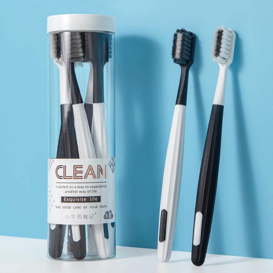 High-density brush wire toothbrush with square hole Ten thousand soft sik two color brush wirel l black and white optional
