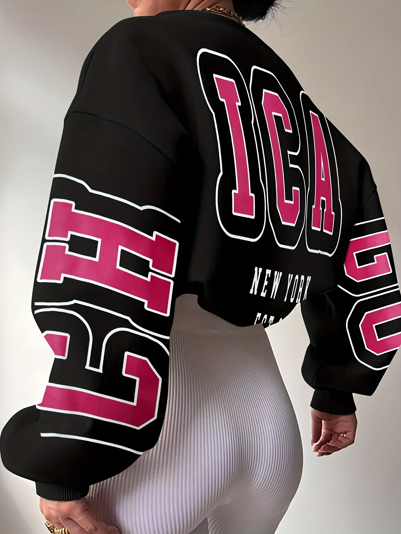 

Осенне-зимняя толстовка с круглым вырезом Y2K Lazy Casual Letter Oversized для женщин для взрослых и детей с 3D принтом в одном стиле