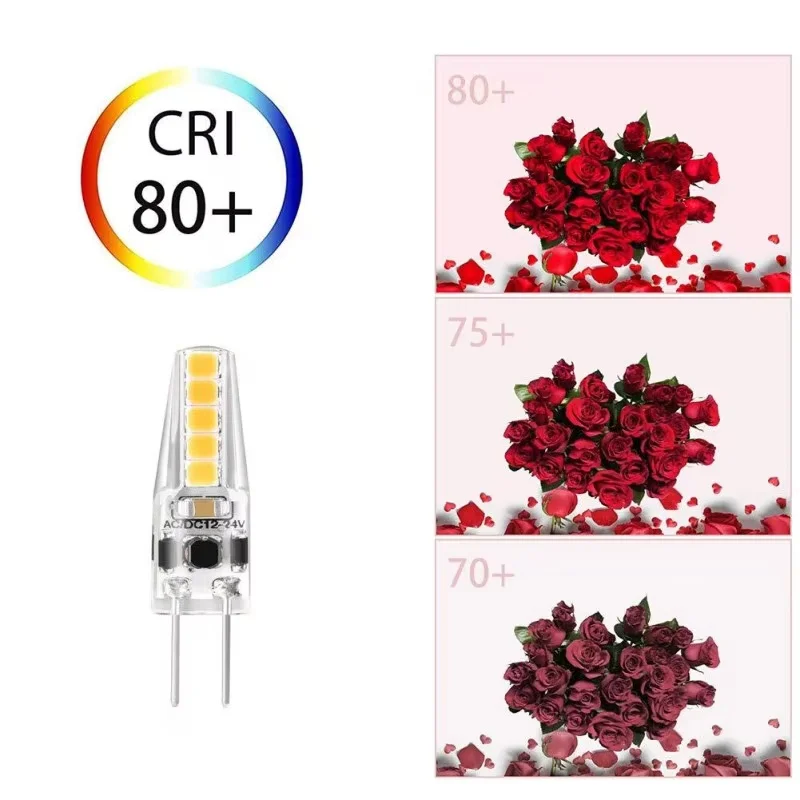 10Pcs Mini Dimmable G4 LED Silicone Crystal Light Bulbs AC/DC 12V 220V 5W 2835 SMD Cold Warm Neutral White Replace Halogen Lamp