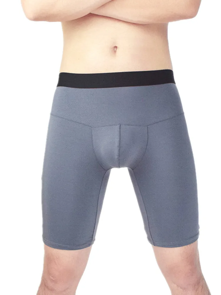 Sous-vêtements masculins Modal boxeurs Shorts Homme Panites Homme solide U poche convexe moyen longue jambe sous-vêtement Cueca Calzoncillo grande taille