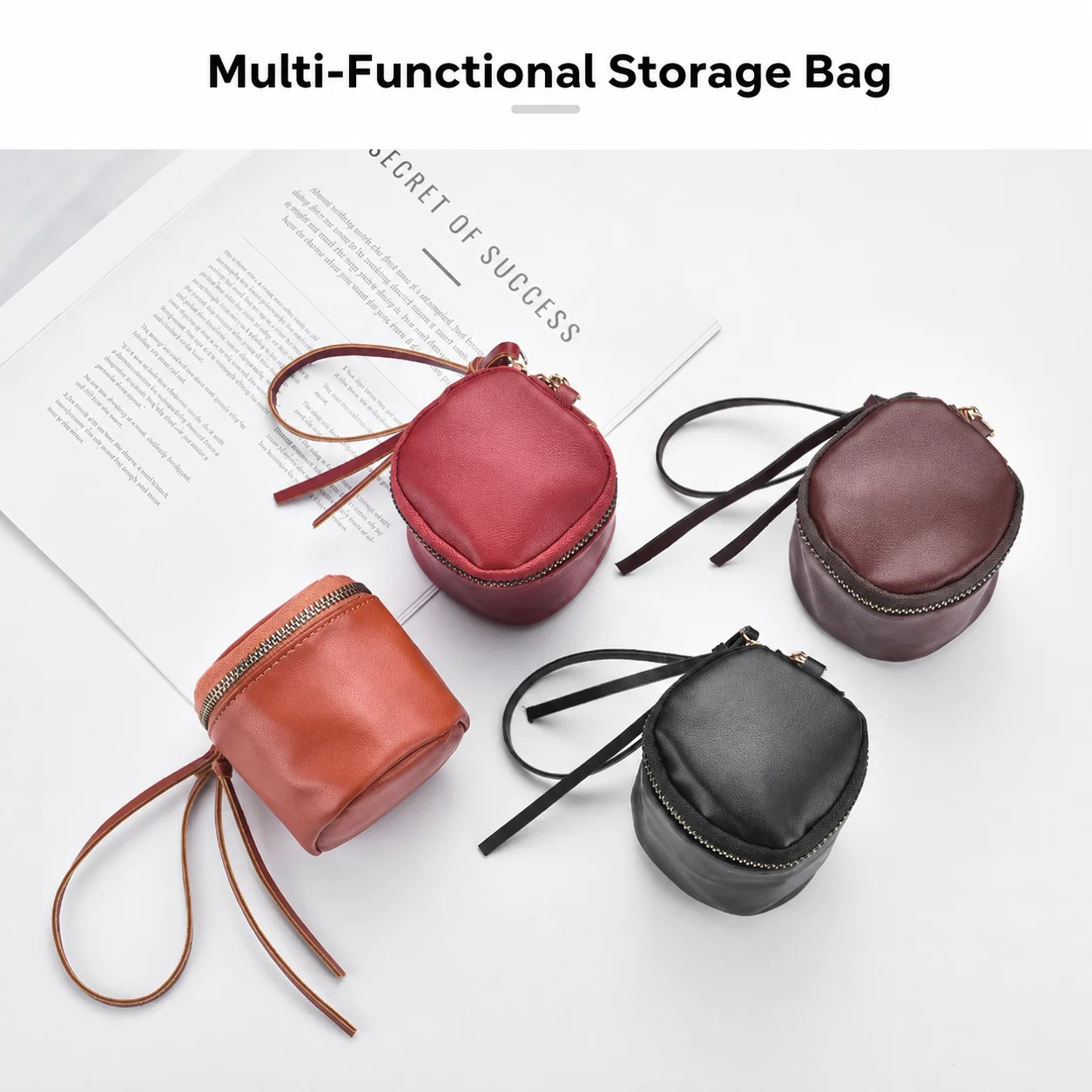 Mini Handheld Pouch Cylindrical Coin Purse Bead Storage Pouch Three Dimensional Jewelry Storage Pouch For Commuting Cosmetics