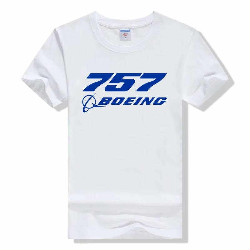 Summer BOEING AEROPLANE Print t Shirt Casual Solid Short Sleeve Breathable Cotton  Short sleeved tops t shirt