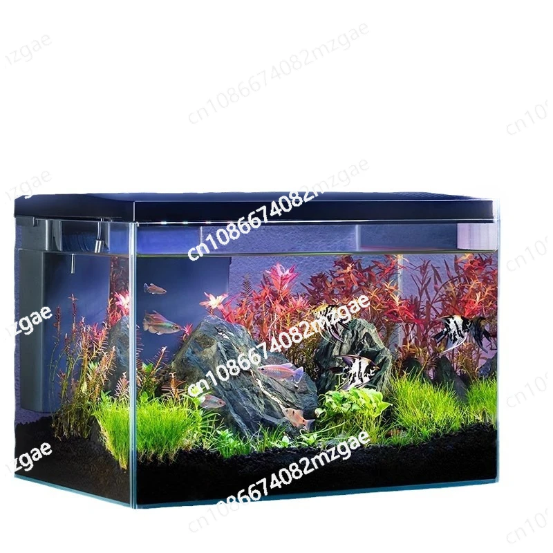 

Fish Tank Living Room Small Ecological Fish Tank Small Desktop Ultra White Glass Water Free Lazy Landscape Aquarium