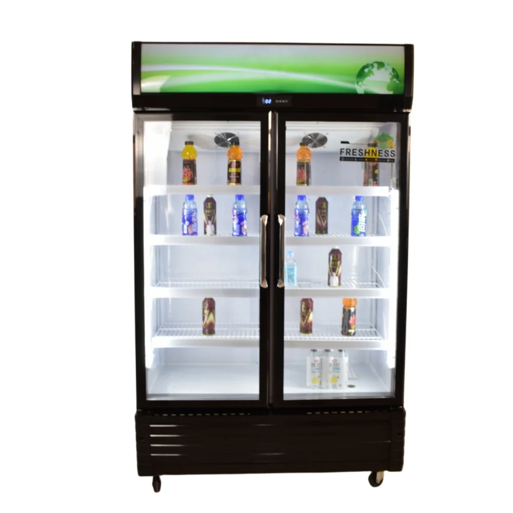 

2 Door Beverage Cabinet With LED Light Wine Storage Chiller With CE Rohs Certificate Drink Refrigerator