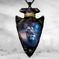 Fashion Indian Animal Lion Pendant Necklace Hip Hop Black Chain Necklaces for Men Stainless Steel Jewelry Accessories Party Gift