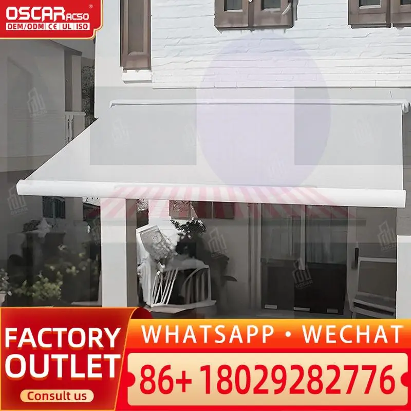 

Retractable Patio Awning Outdoor Terrace Sunshade Waterproof Windproof Gardens Restaurants Cafes Retractable Awning