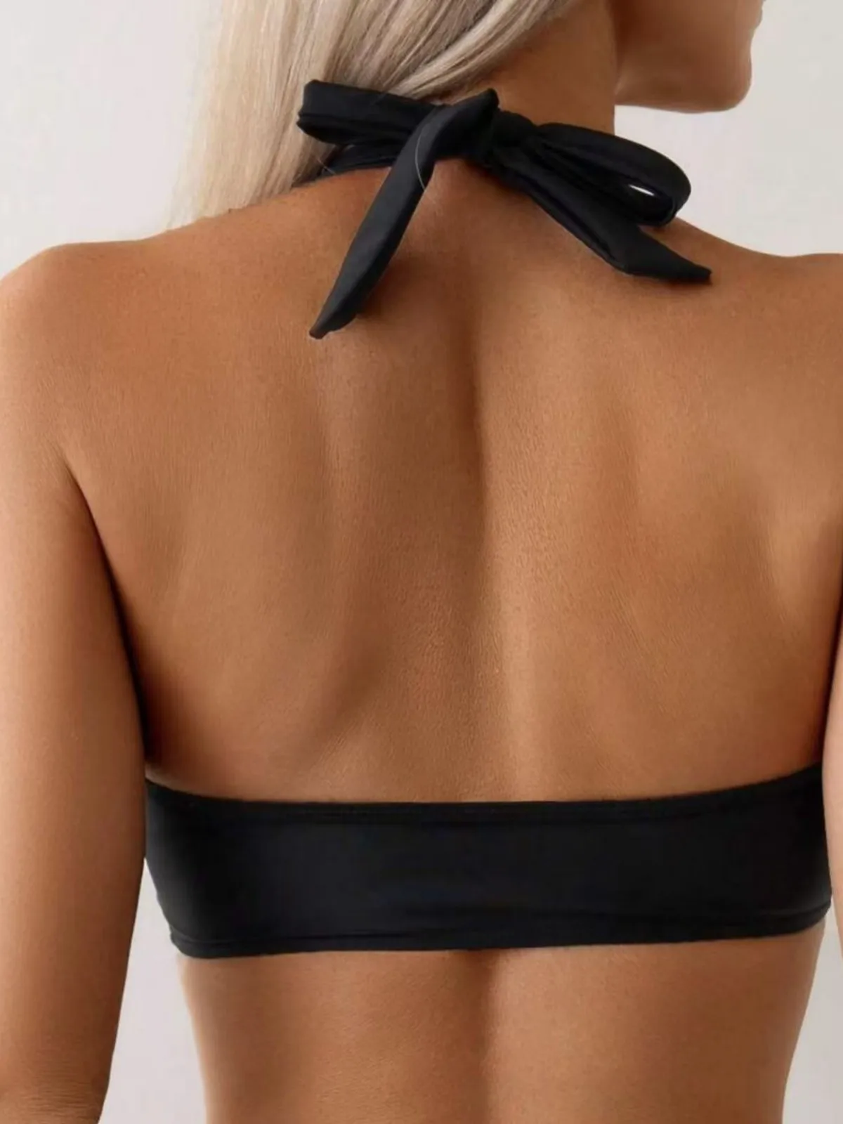 Damski strój kąpielowy bikini z siateczkowymi wstawkami, push-up, wiązany z tyłu, dwuczęściowy, seksowna odzież plażowa, seksowny strój kąpielowy bikini typu halter, 2026