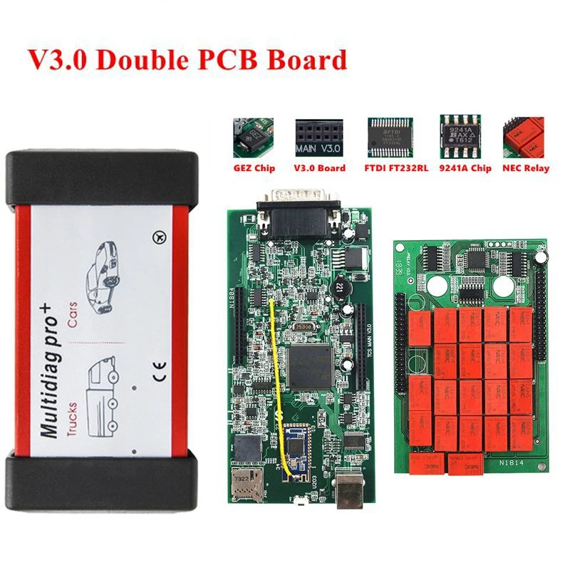 VD150E OBD Ferramenta de Diagnóstico, V3 DS, V3.0, Bluetooth, Scanner USB, V3.0, 2021.11V para TCS 2017.R3, KEYGEN, NEC, Relés Scan Tool, 9241A