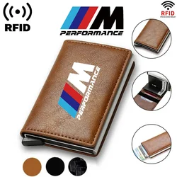 Rfid Credit Card Holder Men Wallets Bank Cardholder Leather Wallets For BMW M M3 M5 E46 F10 G20 X7 Performance car accessories