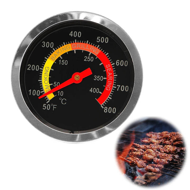 Stainless Steel Barbecue BBQ Smoker Grill Thermometer Temperature Gauge 10-400 centigrade