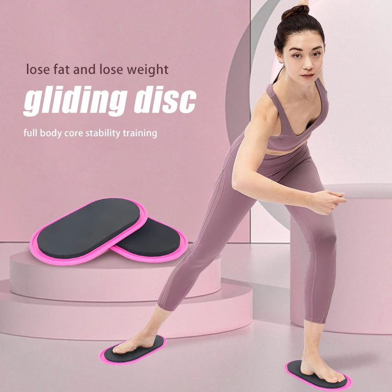 a pair Dual Sided Gliding Discs Core Sliders Core Fitness Training Tool, Gym Home Abdominal & Total Body Workout Equipment