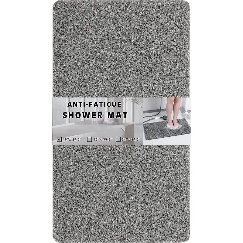 

0.6" Thick No Suction Cups Non Slip Shower Mat, Two Colors Design Anti-dirty Bathtub Mat, PVC Loofah Massage Foot Mat