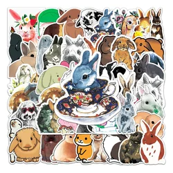 50pcs Cartoon Bunny Rabbit Stickers Pack Stationery Ipad Laptop Animal Sticker DIY Scrapbooking Supplies Journal Accessories