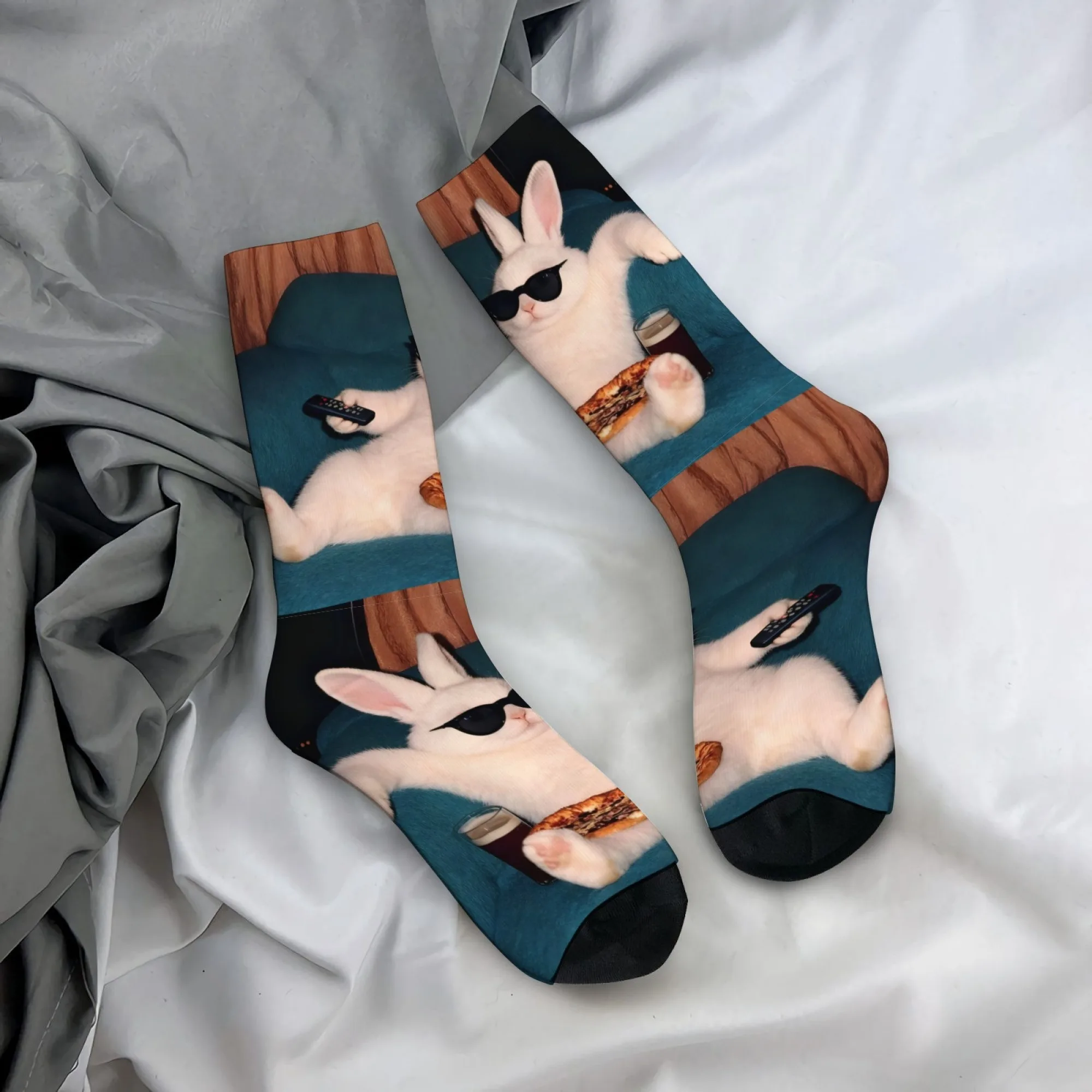 

Crazy Hip-Hop Rabbit Novelty Funny Socks Comfortable Breathable Men's Socks Retro Style Outdoor Casual Fashion Sports Socks
