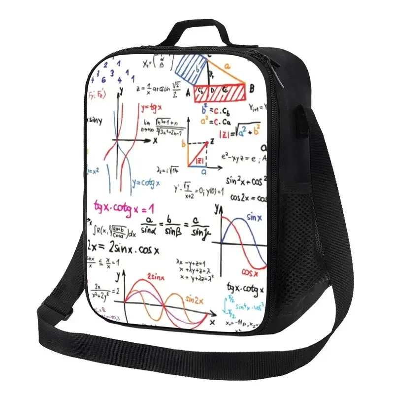 

Mathematics Formulas Maths Numbers Insulated Lunch Bags for Work School Geek Science Puzzle Leakproof Cooler Thermal Lunch Box