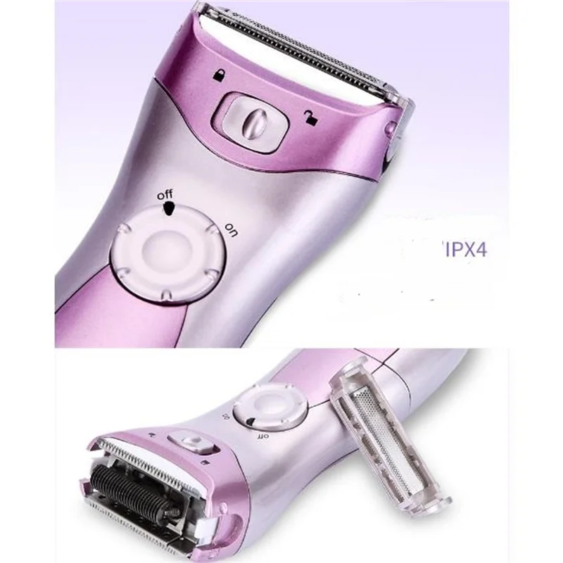Afeitadora eléctrica lavable para mujer, cortadora de cuerpo, Bikini, utensilio para eliminar el vello corporal, maquinilla de afeitar, parte íntima púbica, depiladora de corte de pelo