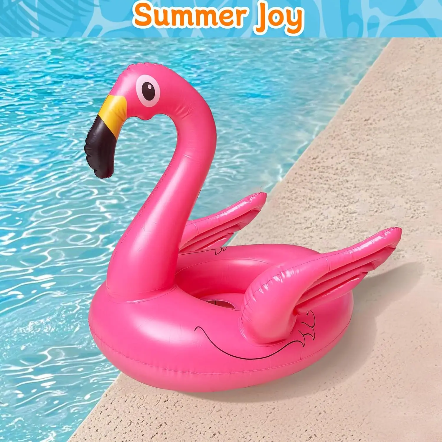 Paquete de 3 flotadores inflables para piscina con 3 pelotas de playa, juguetes para niños pequeños de 1 a 4 años, anillos de natación para paseo de animales con mango de asiento de seguridad