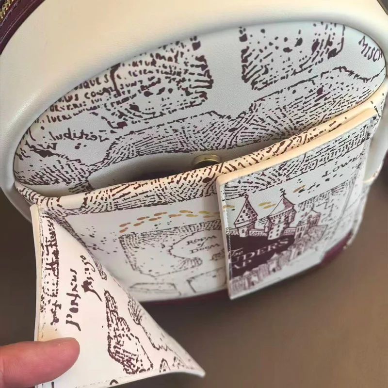 Harry Potter Map Printed Cosplay Womens Double Strap Shoulder Bag Purse Mini Backpack view 6