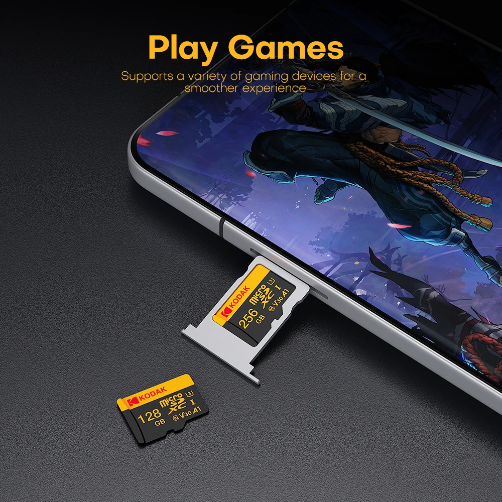 3 قطعة بطاقة الذاكرة كوداك مايكرو SD الأصلية 32 جيجابايت 64 جيجابايت A1 SDXC TF بطاقة الفيديو مع محول SD فئة 10 للهاتف الكاميرا