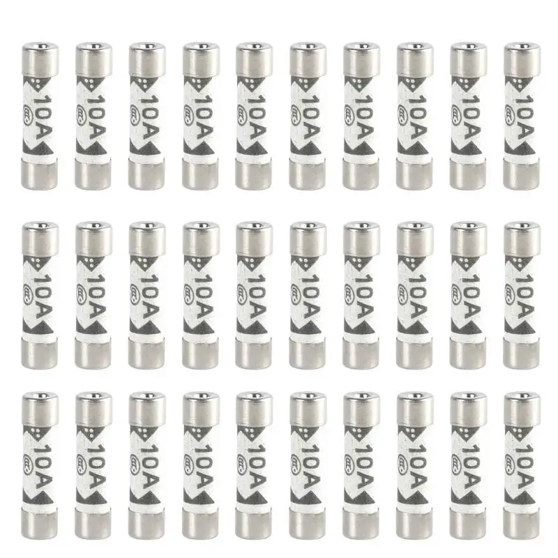 652F 30 قطعة السيراميك 10A الصمامات تمديد يؤدي الصمامات البريطانية القياسية 10A الصمامات مجموعة لأداء مستقر في الدوائر المنزلية #4