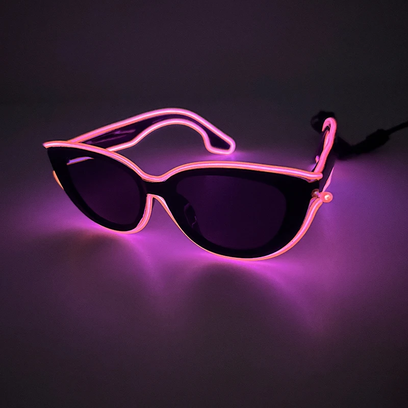 Occhiali da sole Cat Eye vintage a LED Occhiali da sole Cat Eye skinny carini NATALE DECOR Occhiali alla moda Donna Ragazza Occhiali Cat Eye LED Decor