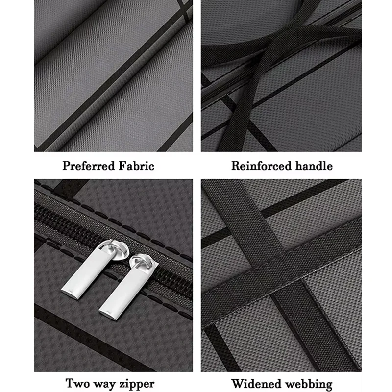 1Pc New Large Capacity and Super Load-bearing Black Composite Material Storage Bag, Dustproof and Moisture-proof with Zipper image 5