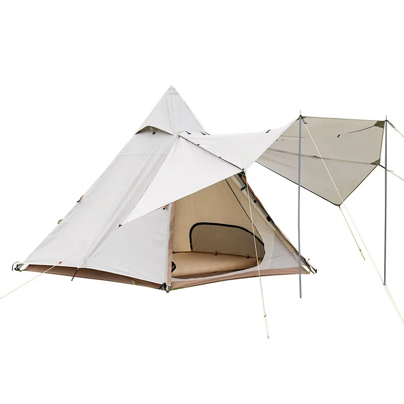 Outdoor Double Layer Octagonal Pyramid 3 Person Three-season Camping Tent Windproof Rainproof Stable Spacious Tent