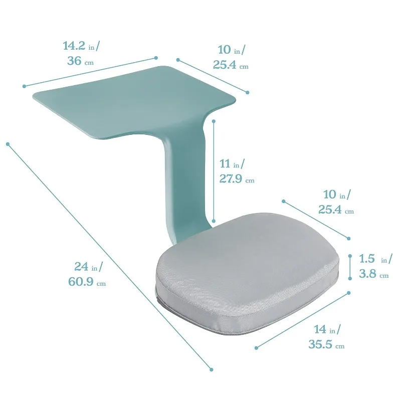 The Surf Portable Lap Desk with Cushion, Flexible Seating, Seafoam