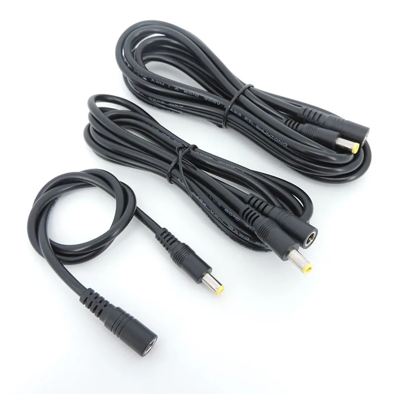 

3pcs DC male to female power supply Extension connector Cable Plug Cord wire Adapter for led strip camera 5.5X2.1mm 2.5mm 12v
