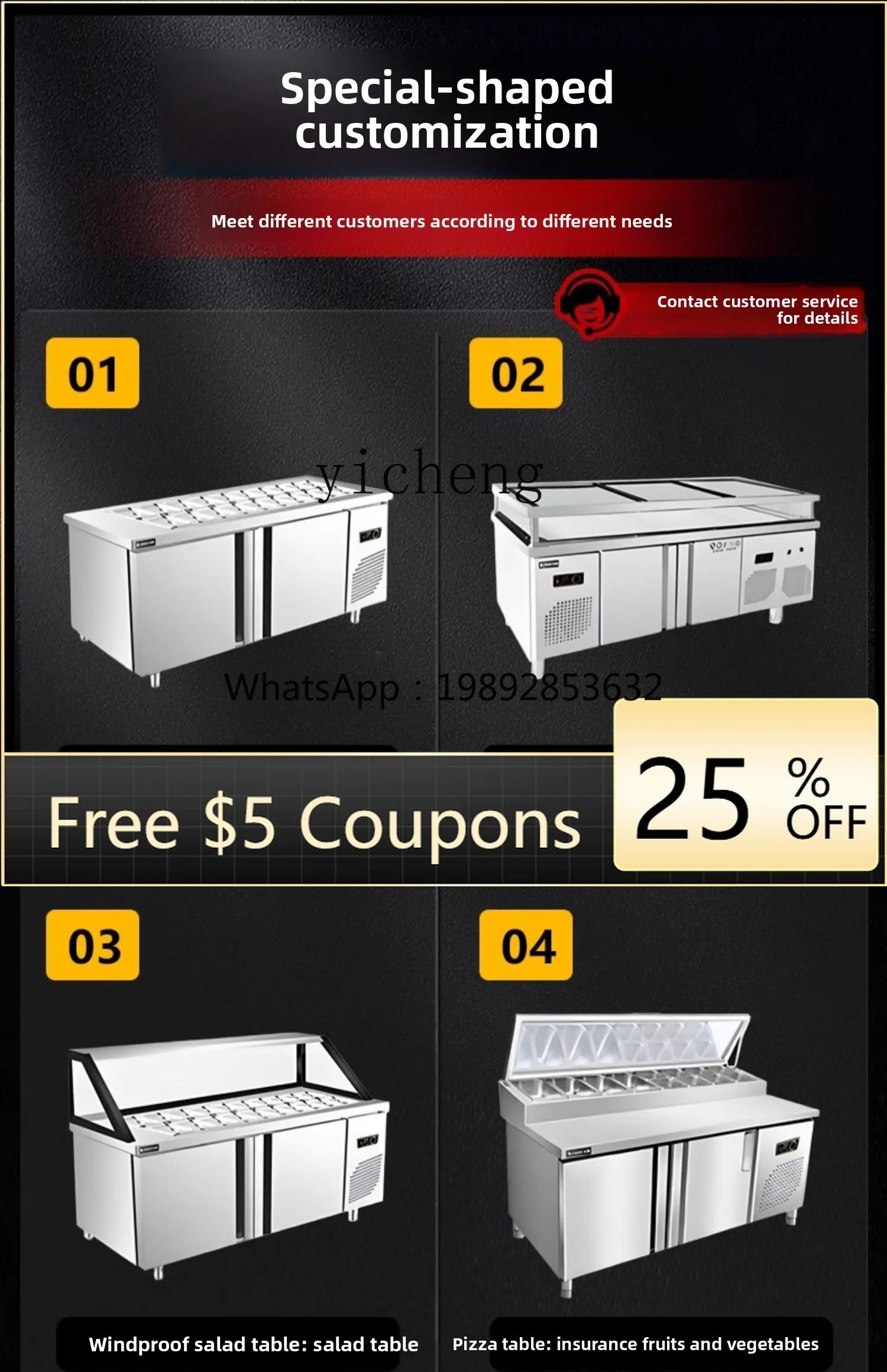 

4ZS refrigerated workbench Commercial freezer Refrigerated freezer Milk tea shop Fresh-keeping flat cooling console