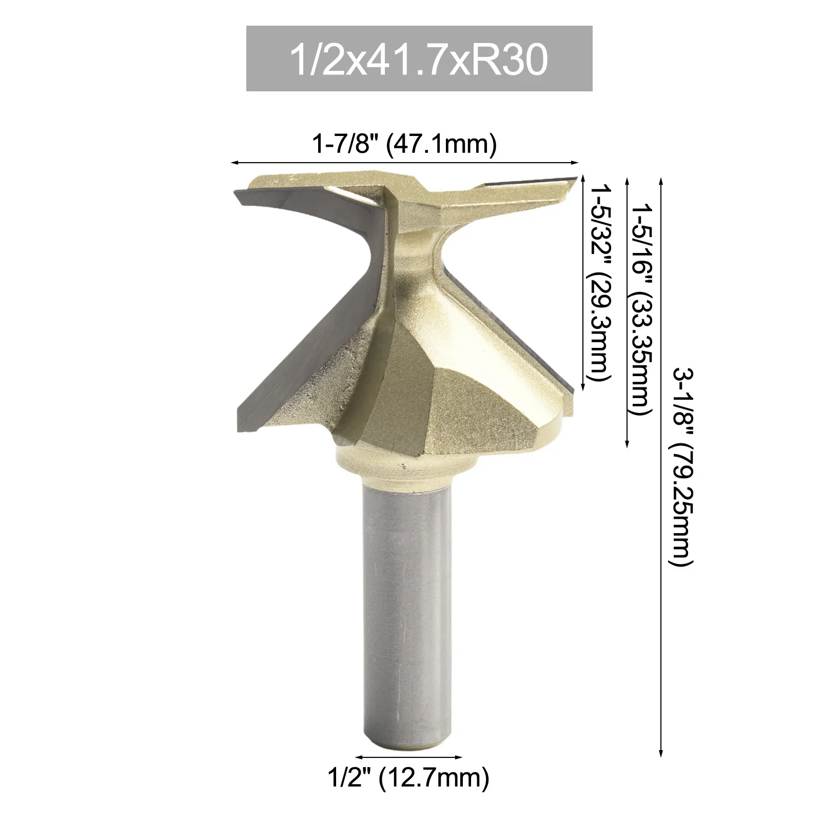 1 2 Inch Router Bit Router Bits Architectural Woodworking 1 2 Shank Heat-resistant Coating Seamless Gold Molding