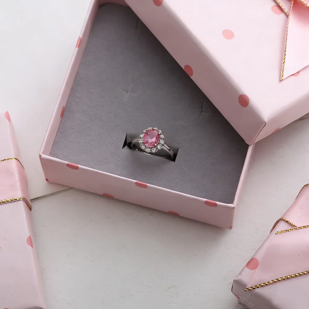 الوردي البولكا نقطة القوس صندوق مجوهرات الحلو هدية مربع قلادة أقراط سوار علبة التعبئة والتغليف صندوق مجوهرات متعدد الوظائف