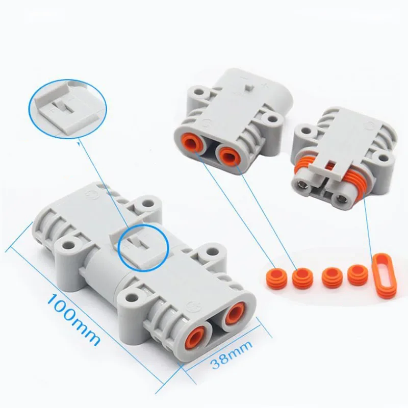 12v/24v Waterproof Plug Automotive DC Male and Female High Current 50A for Automotive Air Conditioning Battery Connection Socket