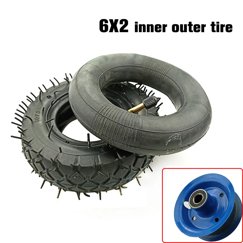 AliExpress Super 6 inch 6X2 Tire and Inner Tube Set for Electric Scooter Wheel Chair Truck F0 Pneumatic Wheel Trolley Cart Air Wheel Bike